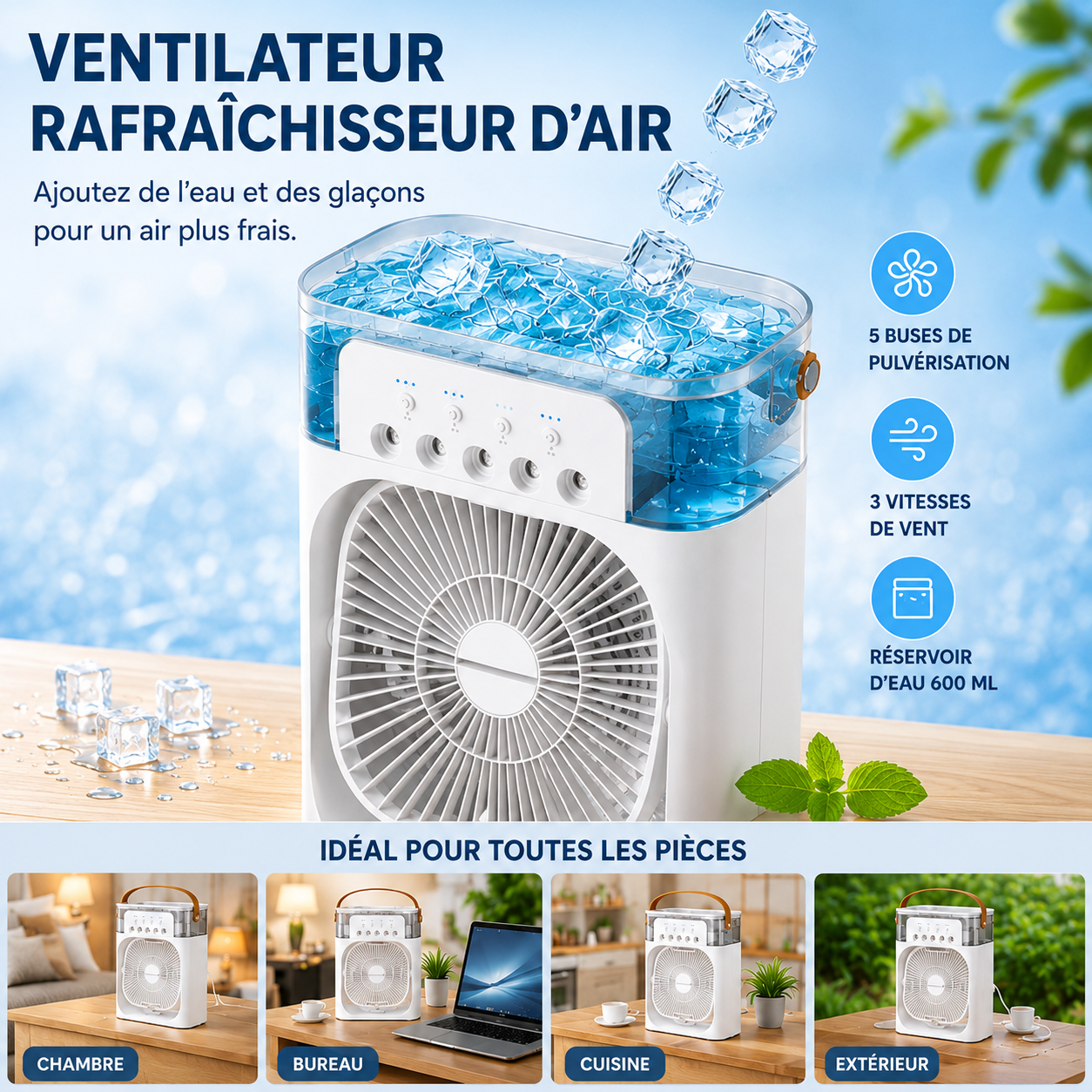 Mini Climatiseur Portable 2 en 1